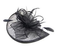aqxreight Women Party W Fascinator Cocktail Hat H Band Accessories Veiling H Headband Vintage Clamp/Holder Amilies and friends. Party Hat Headband Feathers for Head Dr for Women W Cocktail (Black)