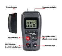 aqxreight Wood Meter Humidity Tester Digital Detector Power Saving Hygrometer for Wood Be of Measure of Built etc. Measurement Four Various Corresponding The Improve MeterHumidity T (Black)