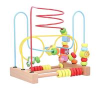 aqxreight Wooden Bead Maze Game Bright Color Cartoon Early Educational Learning Beads Toy D Playing Help Devel Maze GameBead ToyLearning ToyWooden GameCartoon