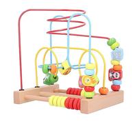 aqxreight Wooden Bead Maze Toy for Toddlers Bright Color Cartoon Educational Learning Beads Game Develop Fine Motor Skills & Hand Eye Coordination Safe Wood with Non Slip Base Kids Ages 3+