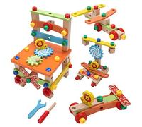 aqxreight Wooden Multifunctional Assembling Chair Toy for Kid Learning Intelligent Toys The Toy Children for Chair ToyAssembling ToyWooden ToyKid ToyChild (236/A disassembly)