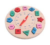 aqxreight Wooden Shape Color Sorting Clock Learning Time Activity Set Teaching Time Number Blocks Educational Toy for Kindergarten Is for Sturdy Children Play of Teaching Digital Clock