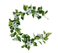 aqxreight Xmas Artificial Flower Vine, 5.7ft Hanging Garland (Silver | leaves,easy installation,versatile decor,silk material