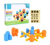 aqxreight XO Chess Board Game for Kids Ages 5+ Wooden Stacked Cup Parent Interactive Game with Color Recognition & Strategic Learning Educational Toys for Memory Training & Family Bonding