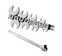 Aqxyedc 250mm Heavy Duty Breaker Bar and 8 Pcs 3/8 Inch Drive Crowfoot Wrench Set Chrome Plated Crow Foot Wrench SAE/Metric wanglan (Color : Imperial Spec)