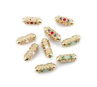 Aqxyedc 5Pcs 18K Gold Plated Metal Enamel Heart Love Letter Tube Charms Beads Spacer Pendant for Bracelet Necklace DIY Jewelry Making wanglan