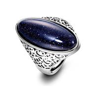 Aqxyedc 925 Sterling Silver Ring Jewelry Vintage Blue Sandstone Large Stone Luxury Elegant Ring Fine Gift Rings For Women Men wanglan(12X25,40)