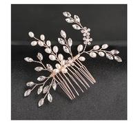 Aqxyedc Pearl Rhinestone Comb Hair Accessories Hair Jewelry For Women Elegant Wedding Accessories Rose Gold Head Jewelry wanglan