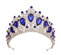 Aqxyedc VNJUGF Baroque Bridal Crown Headdress Rhinestone Headband Princess Hair Accessories Wedding Dress Accessories Queen's Crown wanglan(4)