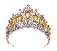 Aqxyedc VNJUGF Baroque Bridal Crown Headdress Rhinestone Headband Princess Hair Accessories Wedding Dress Accessories Queen's Crown wanglan(40)