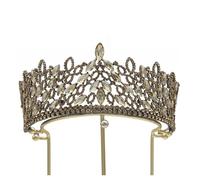 Aqxyedc VNJUGF Floral Wedding Bride Crowns Zinc Alloy Tiaras Handmade Bridal Headdress Prom Birthday Party Hair Accessories wanglan(Champagne)