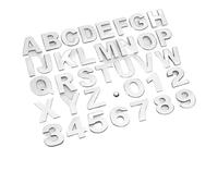 Aqxyhjk DIY 3D Metal Letters Alphabet Emblem Decals Numbers Chrome Black Labeling Car Sticker Rear Trunk Logo Digital Badge Accessories(4.5cm Silver,Red T)