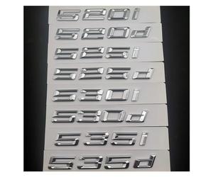 Aqxyju 3D ABS Black Car Trunk Emblem Badge Compatible with 518d 520i 520d 530i 535i 535d 530d E60 E39 F10 Logo Lettering Sticker Accessories Personalized car stickers(Chrome,535d)