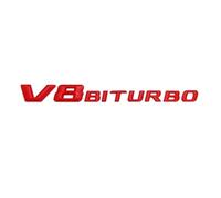 Aqxyju 3D ABS V8 BITURBO Logo Emblem Car Styling Car Stickers Accessories Tools Suitable for All Models Decoration Car Accessories Personalized car stickers(Red)