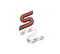 Aqxyju Generic 3D Metal S Front Grille Chrome Emblem Badge Car Stickers Decals Compatible with Fiesta Ecosport Everest Car Styling Personalized car stickers(Red-black tape)