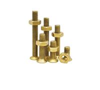 Aqxyju M2 M2.5 M3 M4 M5 M6 Brass Copper 2 In 1 Flat Head cross Bolt Nut Combination Set Cross Countersunk Screw Hexagon Nuts(M4x16mm-20Sets)