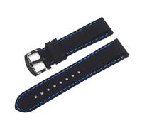 Aqxypas 16mm 18mm 20mm 22mm 24mm Universal Silicone Sport Strap Fashion Stitching Waterproof Rubber Men Replacement Bracelet Watch Band(Black blue black,18mm)