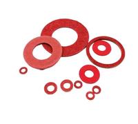 Aqxypas 20/100pcs M2 M2.5 M3 M4 M5 M6 M8 M10 M12 M14 M16 Red Steel Paper Insulating Flat Washer Insulation Plain Gasket Pad Ring Spacer(100pcs M3x7x0.8mm)