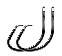 Aqxypas 25Pcs Circle Hooks 4X Strong Giant Saltwater Hook Heavy Duty Wide Gap Catfish Sharks Bait(Size5-0)