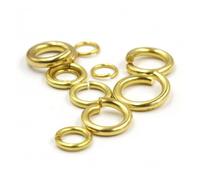 Aqxypas 50pcs Jump Rings Solid Brass Open O Ring Round Loops Leather Craft Bag Jewelry Findings Parts Repairing Accessories(2 x 12mm)