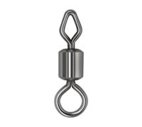 Aqxypas 50pcs Round And Diamond Eye Swivel Fishing Swivel Solid Connector Rolling Swivel Beads For Carp Fishing Accessories(Size 6)