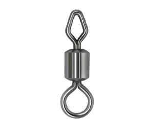 Aqxypas 50pcs Round And Diamond Eye Swivel Fishing Swivel Solid Connector Rolling Swivel Beads For Carp Fishing Accessories(Size 6)