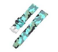 Aqxypas Curved End Rubber Strap For X Swatch Stainless Steel Buckle Men Women Premium TPU Bracelet Band(Mint green camo)