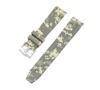 Aqxypas Curved End Rubber Strap For X Swatch Stainless Steel Buckle Men Women Premium TPU Bracelet Band(Khaki mosaic)