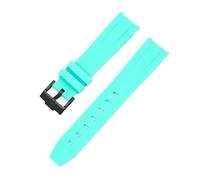 Aqxypas Curved End Rubber Strap For X Swatch Stainless Steel Buckle Men Women Premium TPU Bracelet Band(Mint green black)
