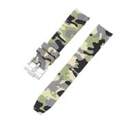 Aqxypas Curved End Rubber Strap For X Swatch Stainless Steel Buckle Men Women Premium TPU Bracelet Band(Khaki camo)