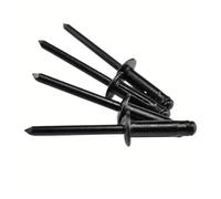 Aqxypas Full Black Painted Aluminium Trifold Blind Rivets Large Flange Bulb Blind Rivet Automotive Fastening For Interior Decoration(4 x18-12mm)