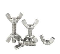 Aqxypas M3 M4 M5 M6 M8 M10 304 Stainless Steel Butterfly Bolt & Wing Nut Set Wing Thumb Screw Claw Hand Tighten Screws(15mm)