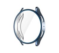 Aqxypas Protector Case For Galaxy Watch 7 4 5 6 40mm 44mm Cover Coverage Silicone TPU Bumper Screen Protection Full Accessories(Blue,Galaxy Watch 4 40mm)