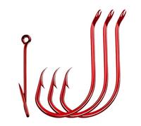 Aqxypas Red Octopus Hooks 25-100PCS Circle Hook Offset 2X Strong Live Bait Barbed Carp Hook Saltwater Freshwater Catfish Bass(Size 3-0,100pcs)