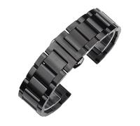 Aqxypas Solid Stainless Steel Watchband 18mm 20mm 22mm 24mm Deployment Butterfly Buckle Men Metal Replacement Bracelet Watch Band Strap(Black matte,22mm)