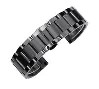 Aqxypas Solid Stainless Steel Watchband 18mm 20mm 22mm 24mm Deployment Butterfly Buckle Men Metal Replacement Bracelet Watch Band Strap(Black,22mm)