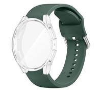 Aqxypas TPU Case+Silicone Strap For Watch 4 40mm Band Screen Protective Cover Bumper(Navy Green)