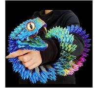 AQXYTK 47.5 Inch Extra Large 3D Printed Snake Model, Viper Snake with Movable Teeth, Flexible Joint 3D Printed Animals for Stress Relief, Fidget Restlessness, ADHD Toys, Surprise Fantasy Gifts