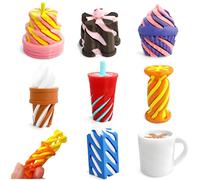 AQXYTK 8 Pack Impossible Cone Fidget Toys, Mini 3D Printed Spiral Cone Flexible Impossible Pyramid Passthrough Dessert Series, Fidget Toys for Stress Relief, Easter Basket Stuffers Essentials