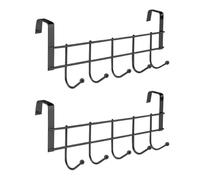AQXYUULL 1/2 Piece Stainless Steel 5-hook Cabinet Hook Anti Rust Storage Rack Suitable For Kitchen Cabinets And Bathrooms Behind Doors(2Pcs Black)