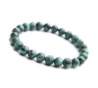 Aqxyvfr nrhnrhh Genuine Natural Green Emerald Crystal Round Beads Bracelet 7mm 8mm 9mm 10mm Gemstone Women Stone Rarest Bracelet Jewelry(12mm)