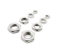 AQXYWAZQ 2/25pcs M2 M2.5 M3 M4 M5 M6 M8 M10 M12 M14 M16 304 A2-70 Stainless Steel Flat Hex Hexagon Thin Nut Jam Nut DIN439 GB6172(M8 10pcs)