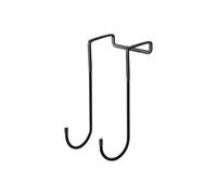 AQXYWAZQ 304 Stainless Steel Hook Punching Double S-Shape Hook Kitchen Bathroom Cabinet Door Back Type Coat Towel Storage Hanger(Black L,1pc)