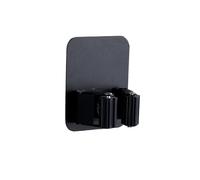 AQXYWAZQ 304 Stainless Steel Mop Holder Wall Mounted Self-Adhesive Kitchen Bathroom Waterproof Multi-Purpose Broom Hanger Strong Hook(Black Without Hook)