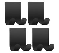 AQXYWAZQ 304 Stainless Steel Stand Self Adhesive Hanger Shaver Hook Heavy Duty Storage Holder Black Hook Bathroom Organizer Wall Hooks(Black 4 Pack)