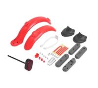 AQXYWAZQ Front Rear Fender Set for M365 / Pro Electric Scooter Mudguard Support Back Guard Wheel Cover Hub Cap With Brake Light(A-red)