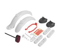 AQXYWAZQ Front Rear Fender Set for M365 / Pro Electric Scooter Mudguard Support Back Guard Wheel Cover Hub Cap With Brake Light(A-white)