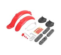 AQXYWAZQ Front Rear Fender Set for M365 / Pro Electric Scooter Mudguard Support Back Guard Wheel Cover Hub Cap With Brake Light(B-red)