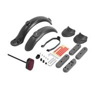 AQXYWAZQ Front Rear Fender Set for M365 / Pro Electric Scooter Mudguard Support Back Guard Wheel Cover Hub Cap With Brake Light(A-black)