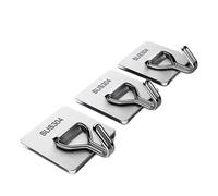 AQXYWAZQ SUS304 Stainless Steel Wall Hooks Self Adhesive Heavy Duty Hanger Waterproof Hook for Bathroom Kitchen Hardware(Light Grey,50PCS)